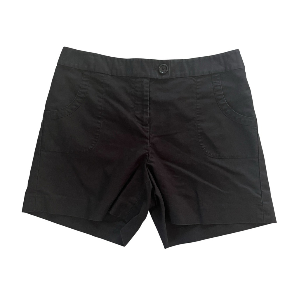 Ann‎ Taylor Women's Size 4 Black Shorts Basic Cotton 4" Inseam Pockets Chino